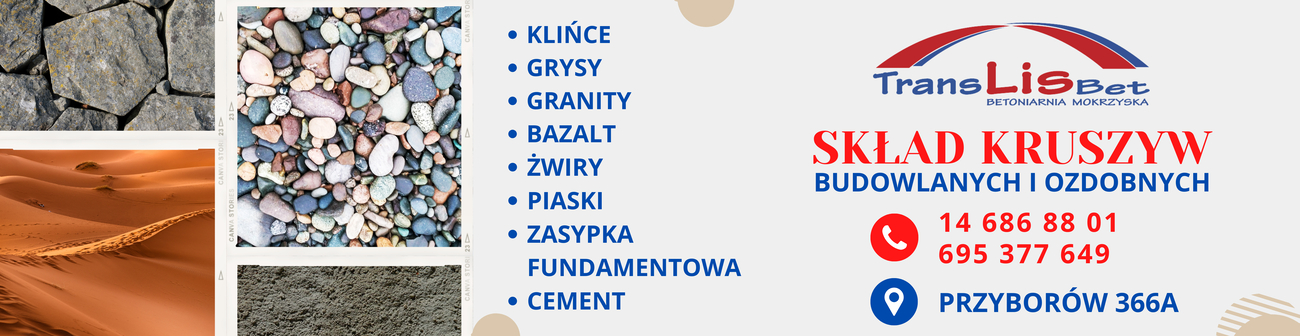 Zdjęcie na okładce dla Trans-Lis-Bet Przyborów - Skład Kruszyw Budowlanych i Ozdobnych | Producent Prefabrykatów Betonowych